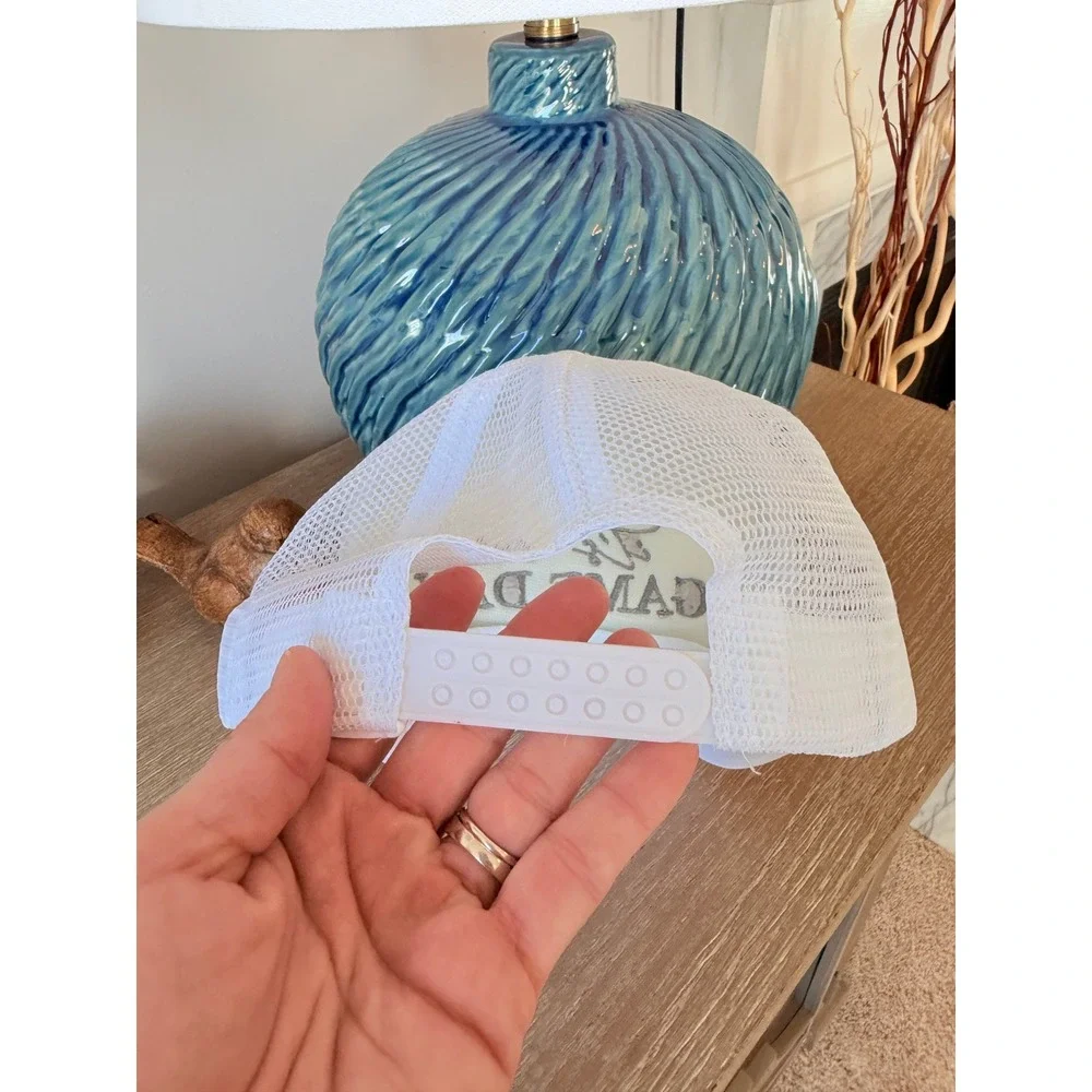 Ashleigh‎ Design Co It's Our Game Day Trucker Hat Womens White OSFA